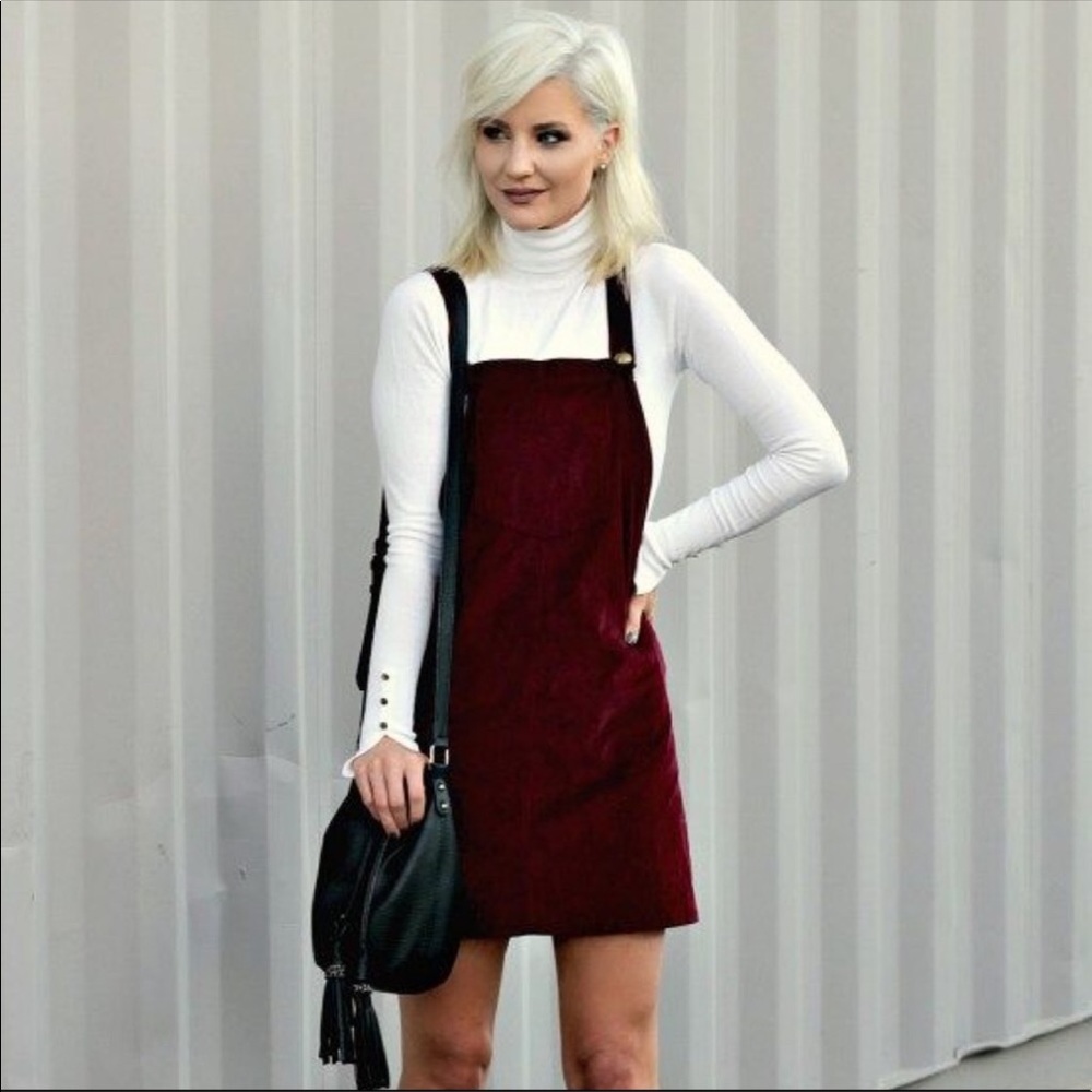 RESTOCKED HP🎉 Burgundy Corduroy Overall Dress - Picture 2 of 7
